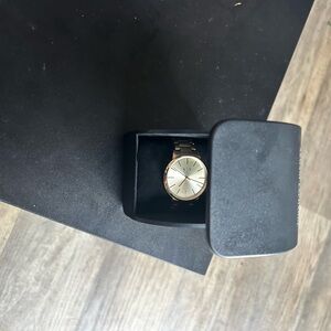 Armani Exchange Gold-Tone Men's Bracelet Watch with Champagne Dial